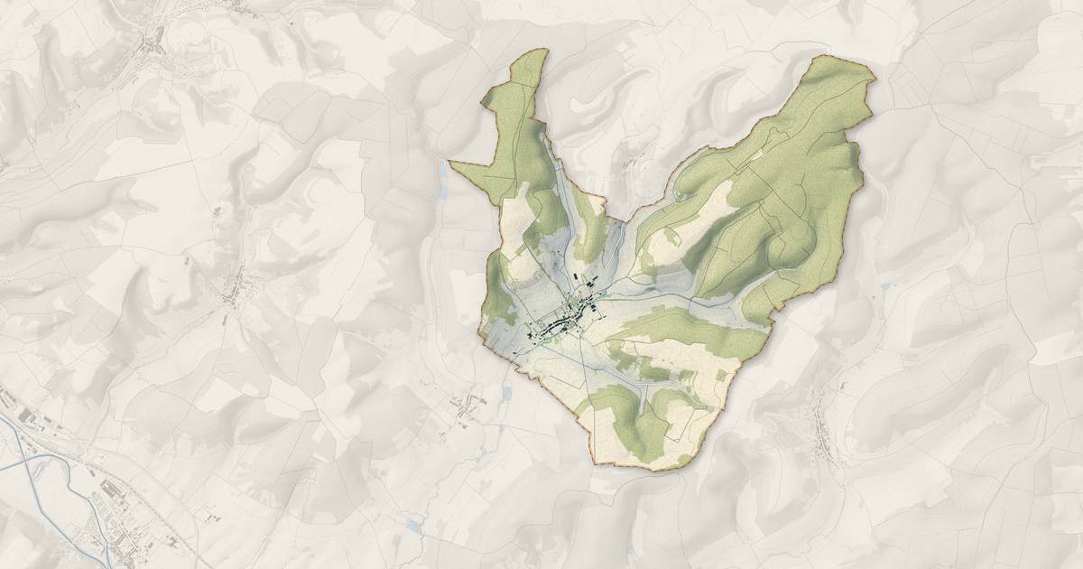 Portrait cartographique de Loisey : relief, eau, forêts, bâti et voies, calculés à partir des données de l'IGN