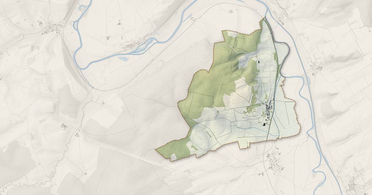 Portrait cartographique de Luzy-Saint-Martin : relief, eau, forêts, bâti et voies, calculés à partir des données de l'IGN