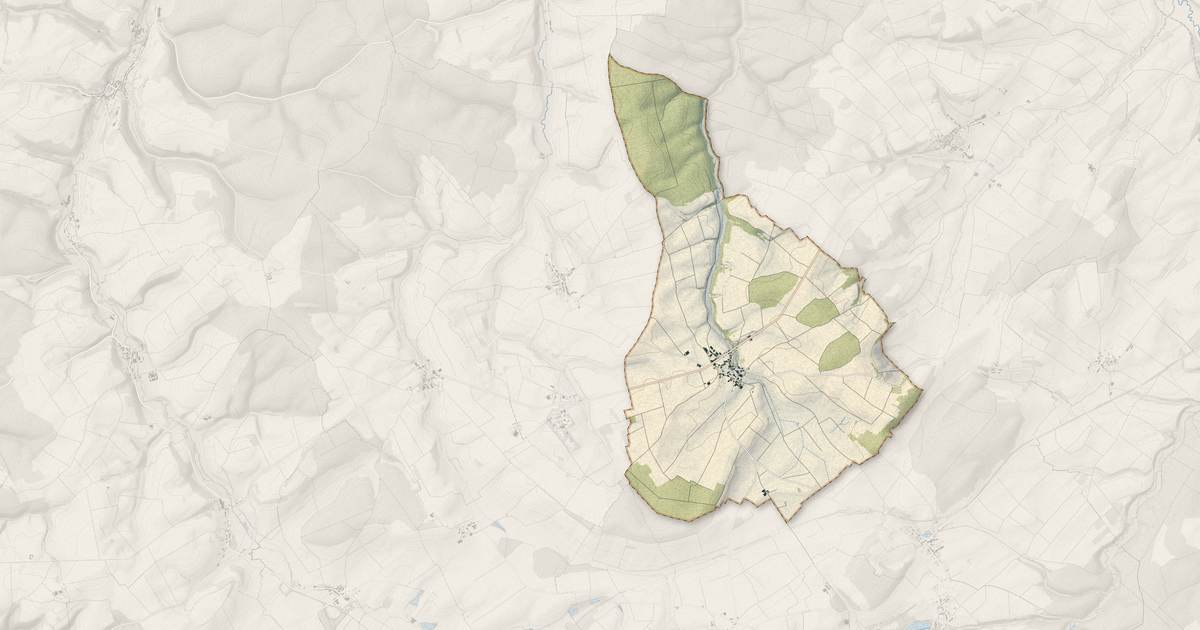 Portrait cartographique de Mandres-en-Barrois : relief, eau, forêts, bâti et voies, calculés à partir des données de l'IGN