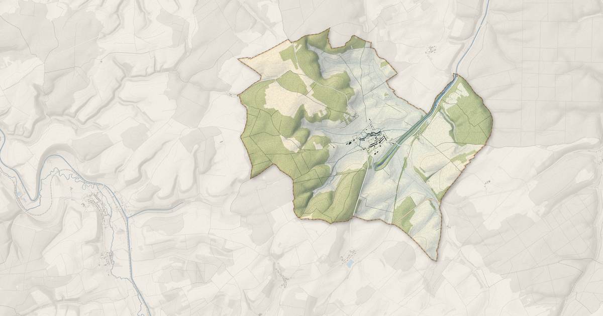Portrait cartographique de Mauvages : relief, eau, forêts, bâti et voies, calculés à partir des données de l'IGN