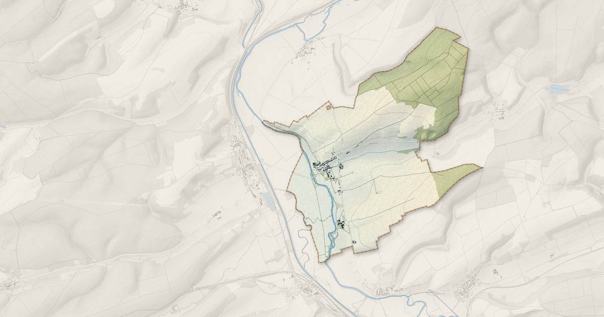 Portrait cartographique de Mécrin : relief, eau, forêts, bâti et voies, calculés à partir des données de l'IGN