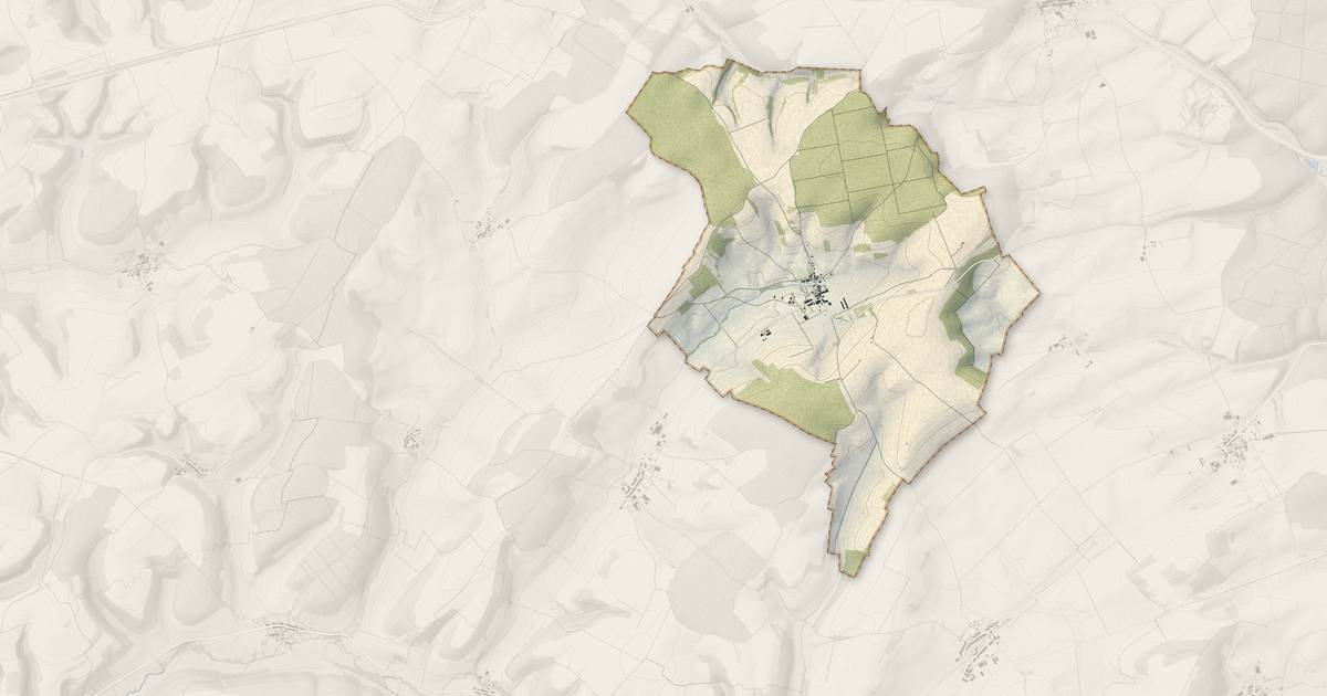 Portrait cartographique de Méligny-le-Grand : relief, eau, forêts, bâti et voies, calculés à partir des données de l'IGN