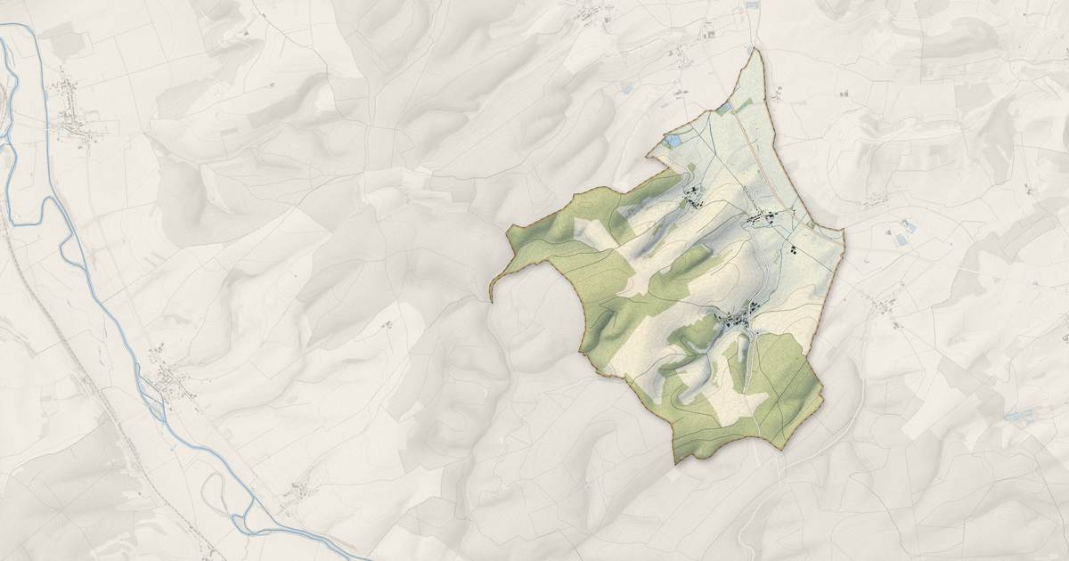 Portrait cartographique de Moirey-Flabas-Crépion : relief, eau, forêts, bâti et voies, calculés à partir des données de l'IGN