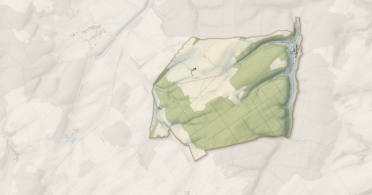 Portrait cartographique de Montigny-lès-Vaucouleurs : relief, eau, forêts, bâti et voies, calculés à partir des données de l'IGN