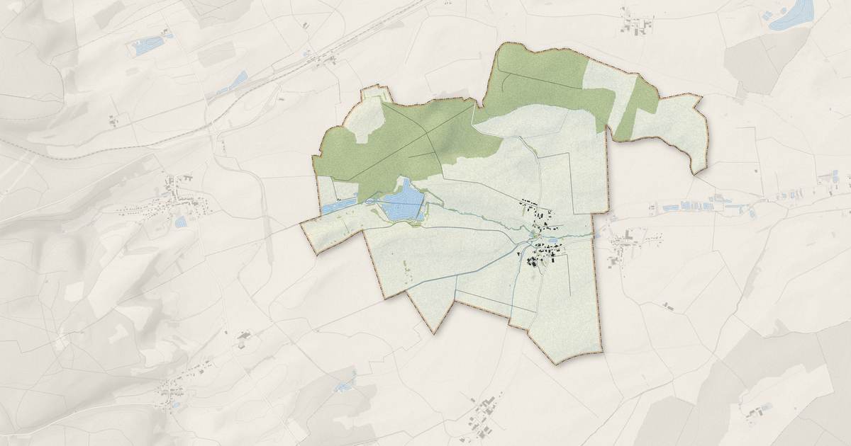 Portrait cartographique de Moranville : relief, eau, forêts, bâti et voies, calculés à partir des données de l'IGN
