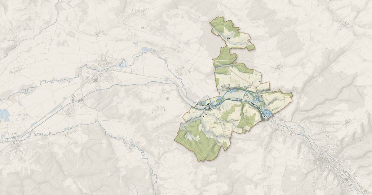 Portrait cartographique de Val-d'Ornain : relief, eau, forêts, bâti et voies, calculés à partir des données de l'IGN