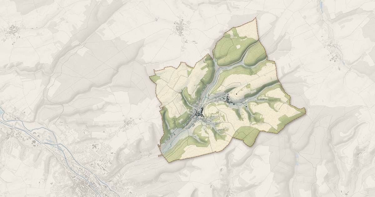 Portrait cartographique de Naives-Rosières : relief, eau, forêts, bâti et voies, calculés à partir des données de l'IGN