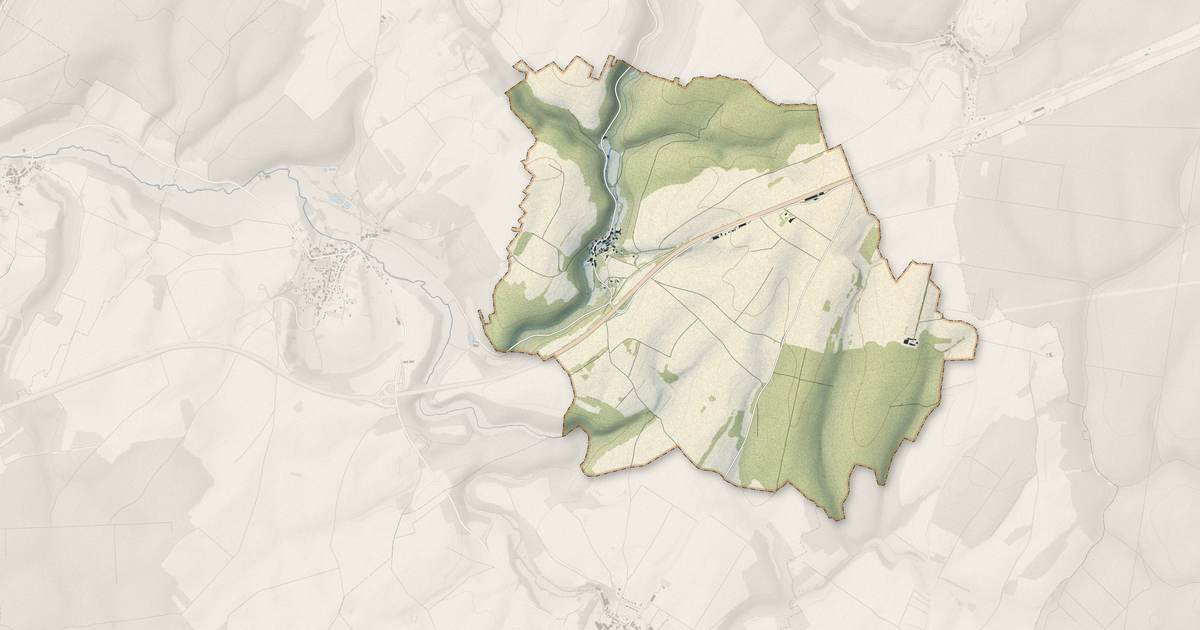 Portrait cartographique de Nant-le-Petit : relief, eau, forêts, bâti et voies, calculés à partir des données de l'IGN