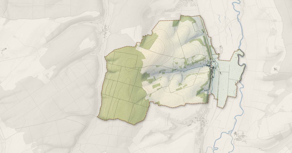 Portrait cartographique de Neuville-lès-Vaucouleurs : relief, eau, forêts, bâti et voies, calculés à partir des données de l'IGN