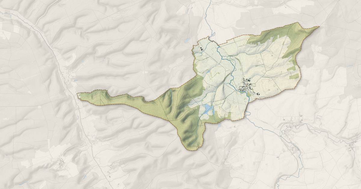 Portrait cartographique de Neuvilly-en-Argonne : relief, eau, forêts, bâti et voies, calculés à partir des données de l'IGN