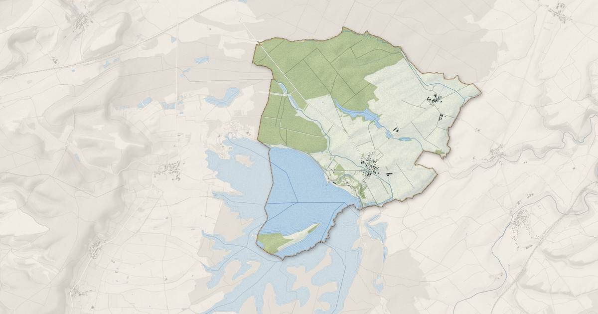 Portrait cartographique de Nonsard-Lamarche : relief, eau, forêts, bâti et voies, calculés à partir des données de l'IGN