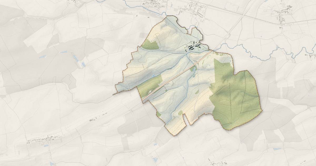 Portrait cartographique de Parfondrupt : relief, eau, forêts, bâti et voies, calculés à partir des données de l'IGN