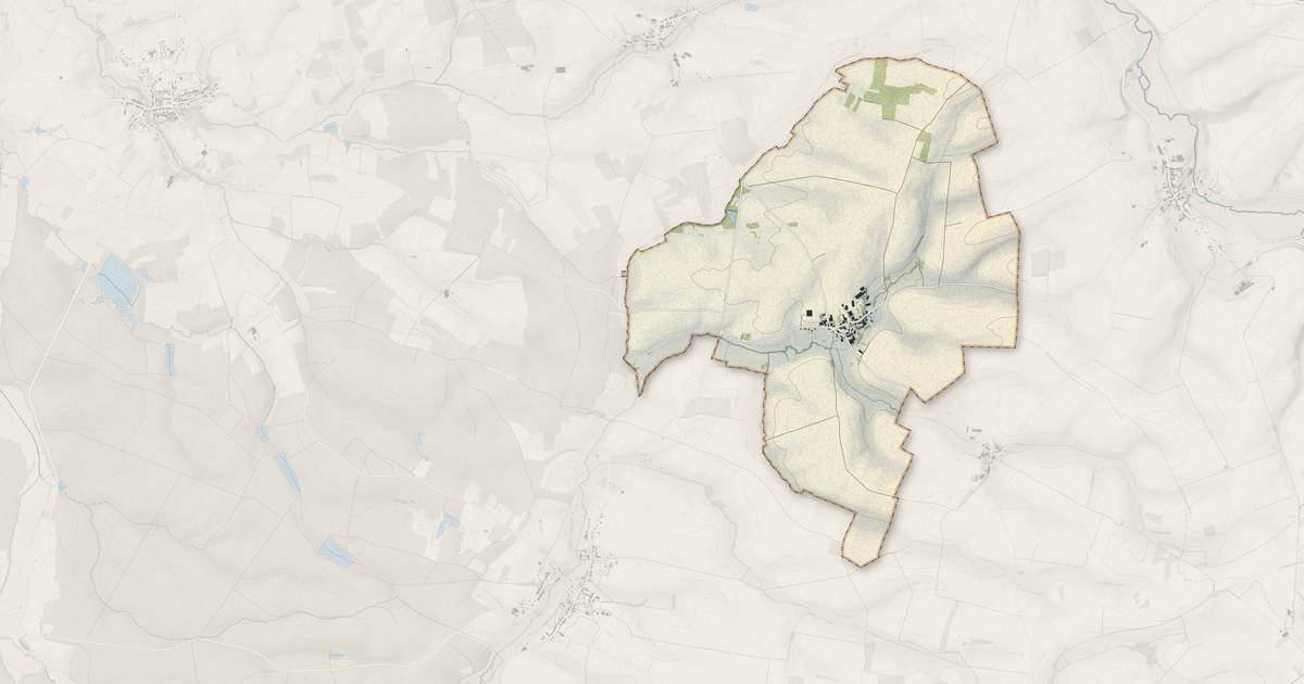 Portrait cartographique de Pretz-en-Argonne : relief, eau, forêts, bâti et voies, calculés à partir des données de l'IGN