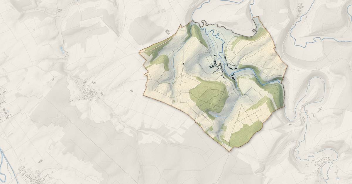 Portrait cartographique de Quincy-Landzécourt : relief, eau, forêts, bâti et voies, calculés à partir des données de l'IGN