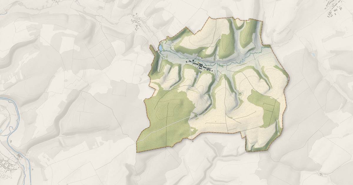 Portrait cartographique de Reffroy : relief, eau, forêts, bâti et voies, calculés à partir des données de l'IGN