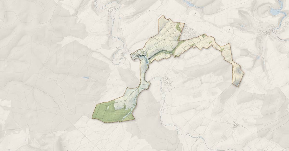 Portrait cartographique de Remoiville : relief, eau, forêts, bâti et voies, calculés à partir des données de l'IGN