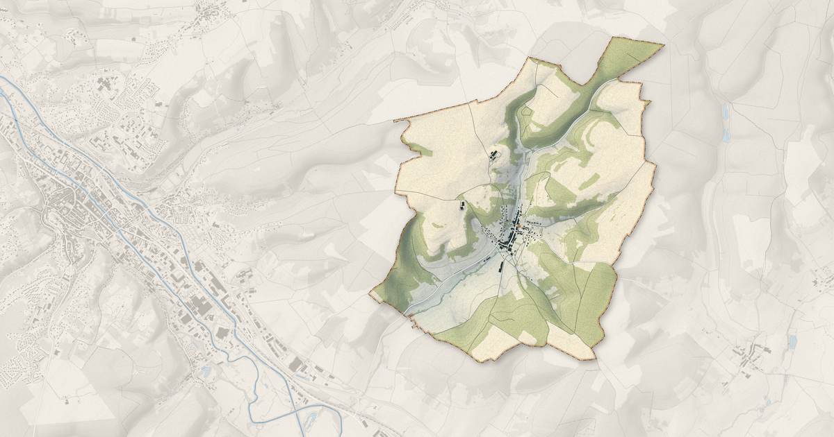 Portrait cartographique de Resson : relief, eau, forêts, bâti et voies, calculés à partir des données de l'IGN