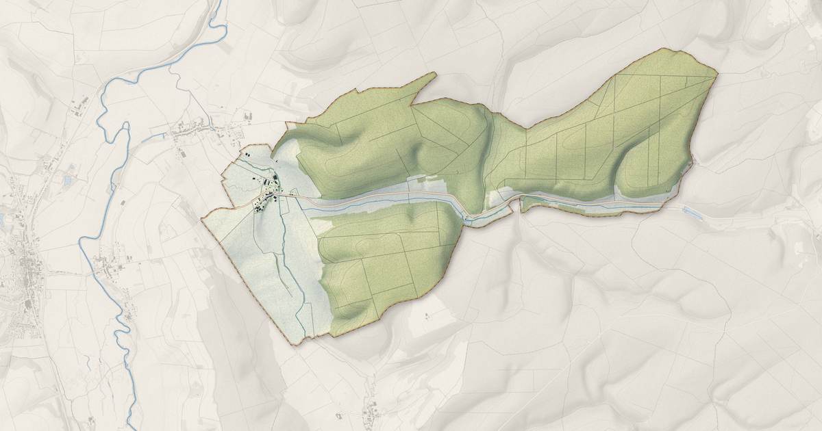 Portrait cartographique de Rigny-Saint-Martin : relief, eau, forêts, bâti et voies, calculés à partir des données de l'IGN