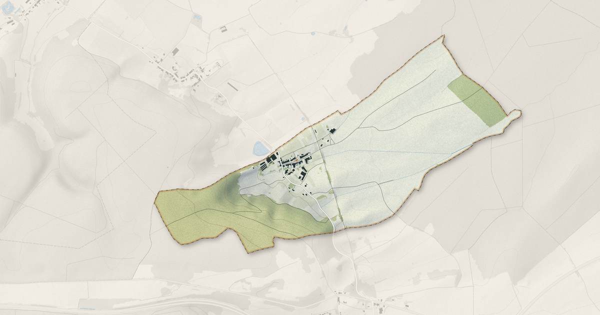 Portrait cartographique de Ronvaux : relief, eau, forêts, bâti et voies, calculés à partir des données de l'IGN