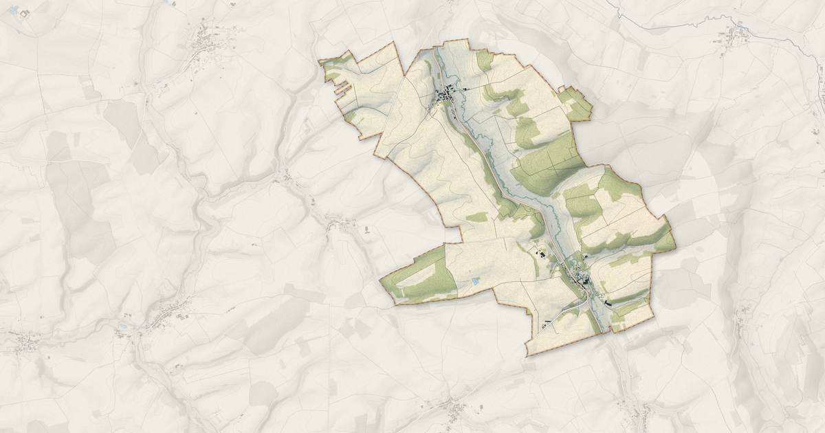 Portrait cartographique de Raival : relief, eau, forêts, bâti et voies, calculés à partir des données de l'IGN