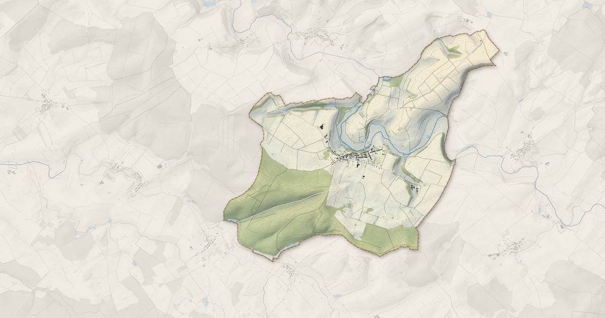Portrait cartographique de Saint-Laurent-sur-Othain : relief, eau, forêts, bâti et voies, calculés à partir des données de l'IGN