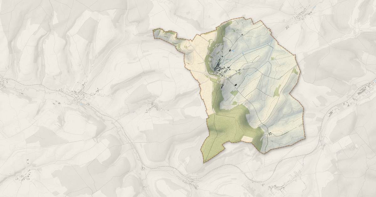 Portrait cartographique de Sivry-la-Perche : relief, eau, forêts, bâti et voies, calculés à partir des données de l'IGN