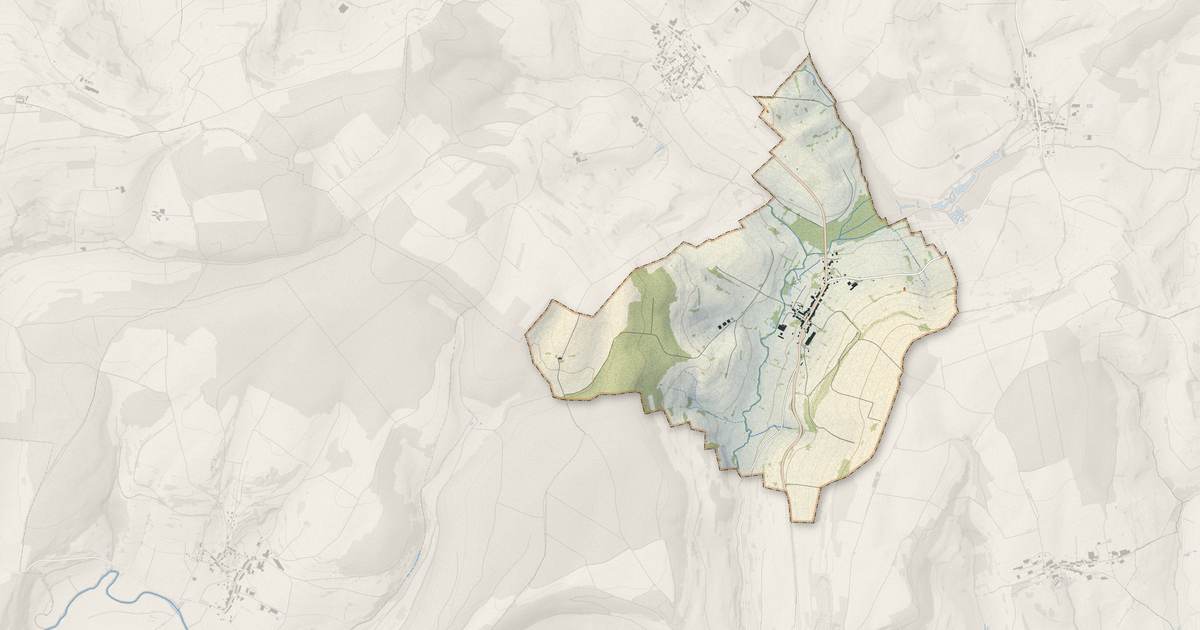 Portrait cartographique de Thonnelle : relief, eau, forêts, bâti et voies, calculés à partir des données de l'IGN