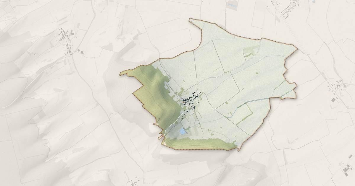 Portrait cartographique de Trésauvaux : relief, eau, forêts, bâti et voies, calculés à partir des données de l'IGN