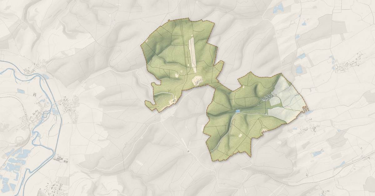 Portrait cartographique de Douaumont-Vaux : relief, eau, forêts, bâti et voies, calculés à partir des données de l'IGN