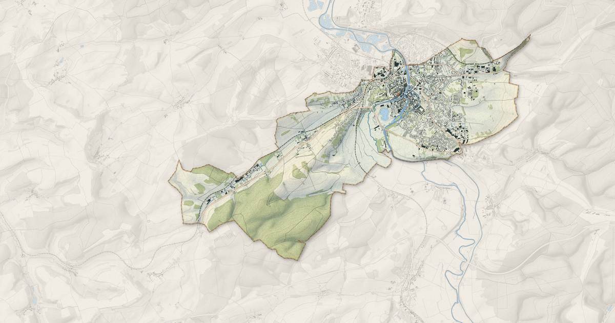 Portrait cartographique de Verdun : relief, eau, forêts, bâti et voies, calculés à partir des données de l'IGN