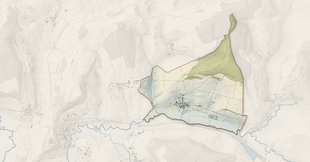 Portrait cartographique de Verneuil-Grand : relief, eau, forêts, bâti et voies, calculés à partir des données de l'IGN