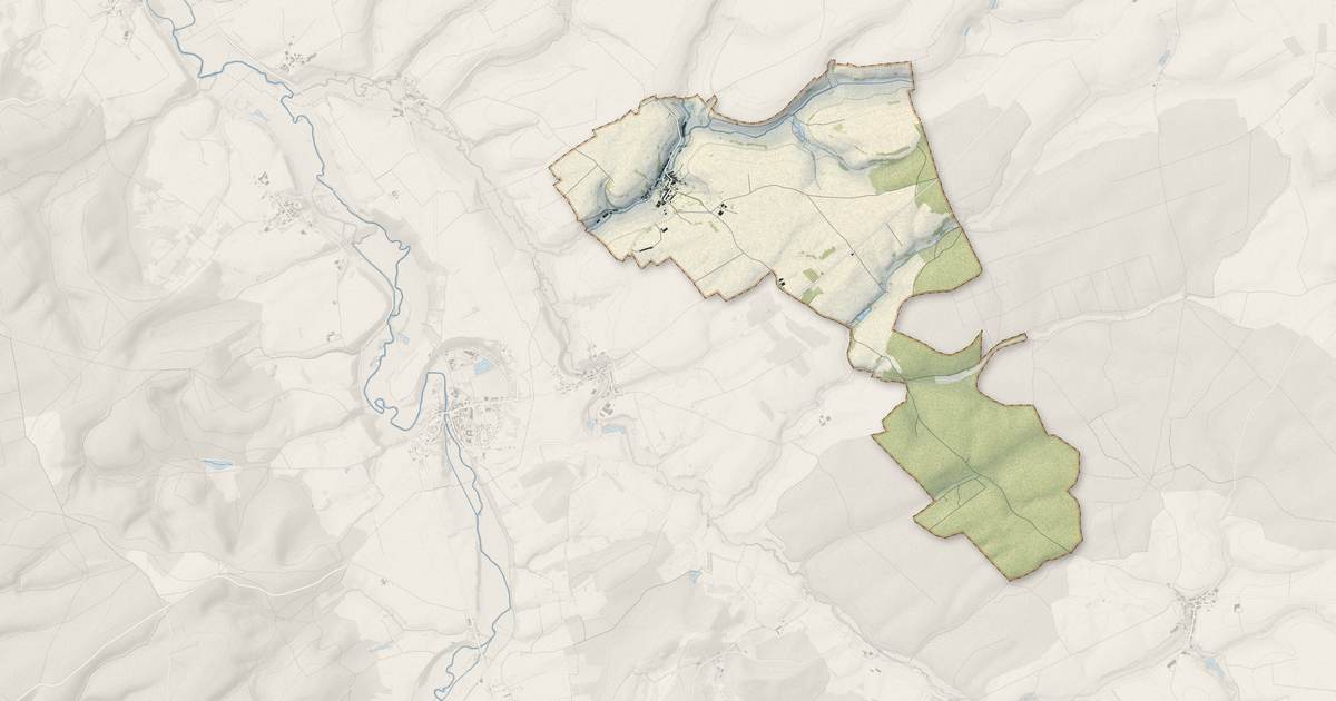 Portrait cartographique de Véry : relief, eau, forêts, bâti et voies, calculés à partir des données de l'IGN