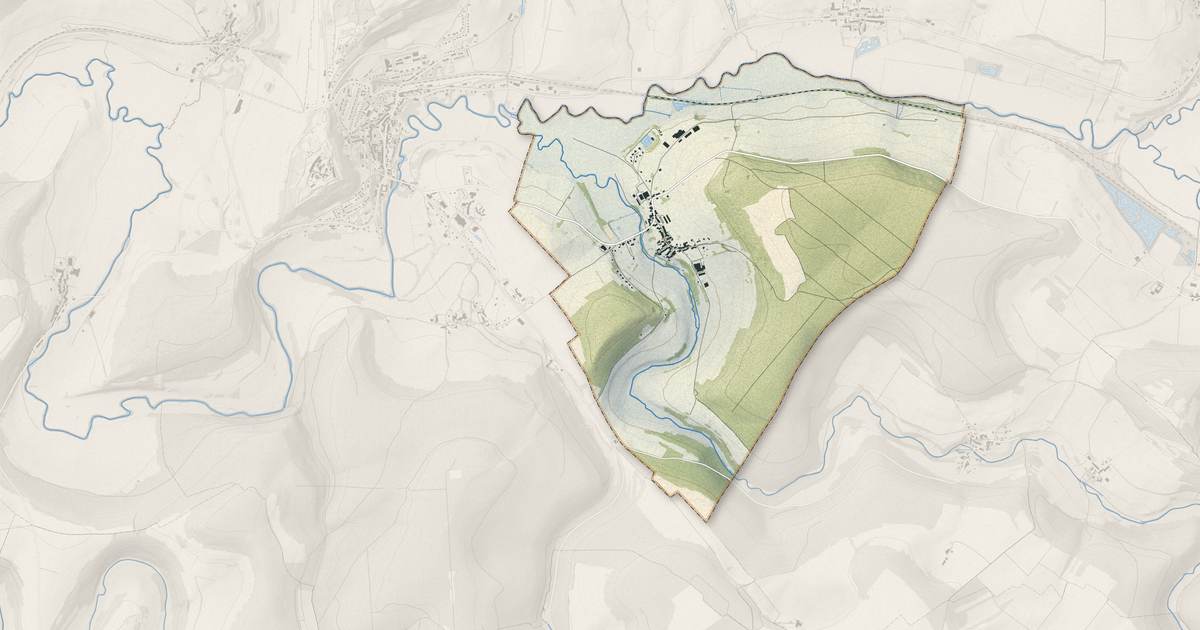 Portrait cartographique de Villécloye : relief, eau, forêts, bâti et voies, calculés à partir des données de l'IGN
