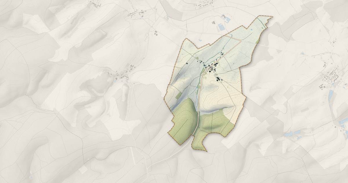 Portrait cartographique de Ville-devant-Chaumont : relief, eau, forêts, bâti et voies, calculés à partir des données de l'IGN