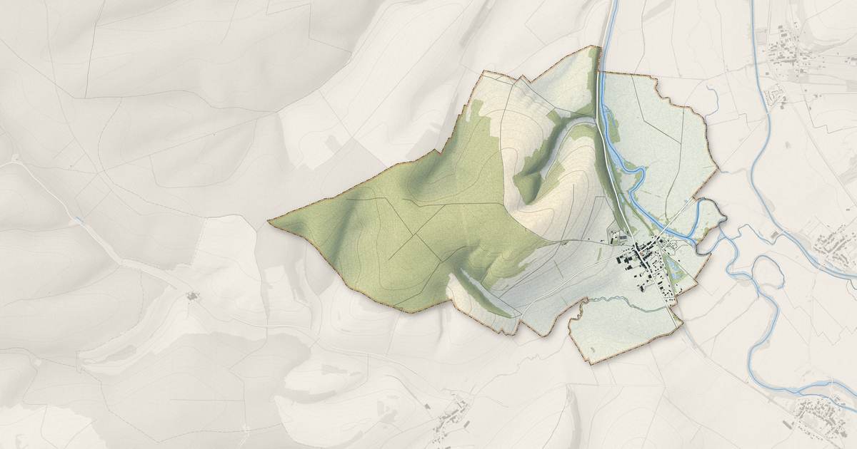 Portrait cartographique de Villers-sur-Meuse : relief, eau, forêts, bâti et voies, calculés à partir des données de l'IGN