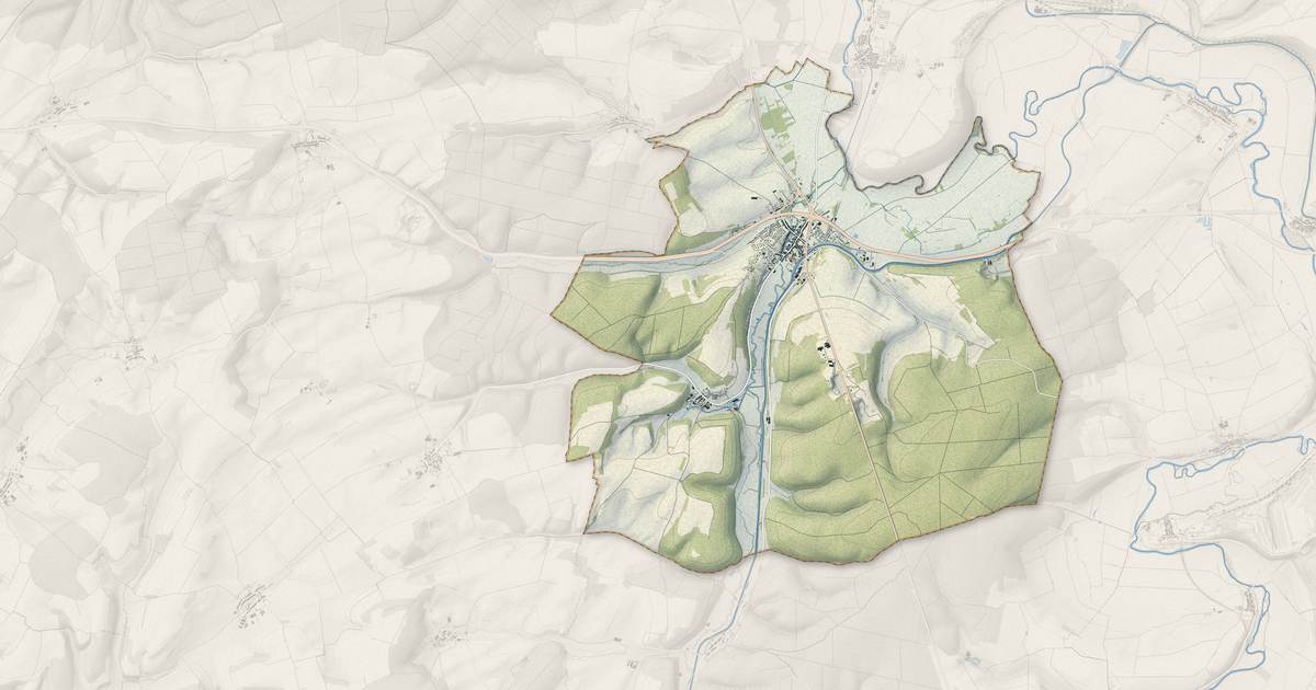 Portrait cartographique de Void-Vacon : relief, eau, forêts, bâti et voies, calculés à partir des données de l'IGN