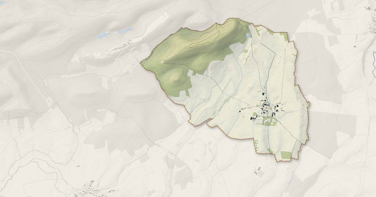 Portrait cartographique de Waly : relief, eau, forêts, bâti et voies, calculés à partir des données de l'IGN
