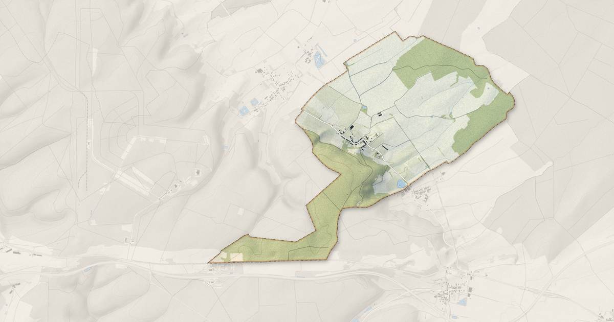 Portrait cartographique de Watronville : relief, eau, forêts, bâti et voies, calculés à partir des données de l'IGN
