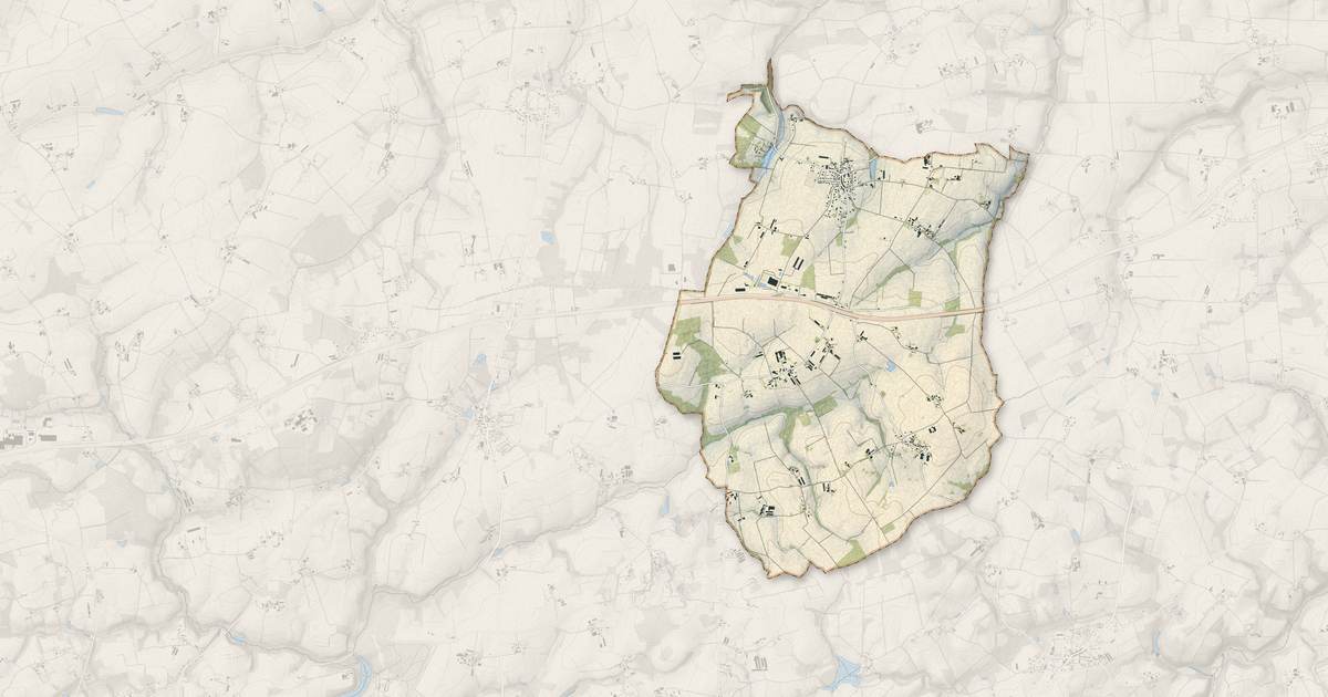 Portrait cartographique de Buléon : relief, eau, forêts, bâti et voies, calculés à partir des données de l'IGN