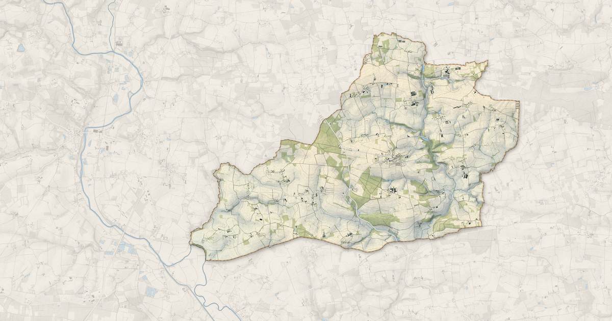Portrait cartographique de Caro : relief, eau, forêts, bâti et voies, calculés à partir des données de l'IGN