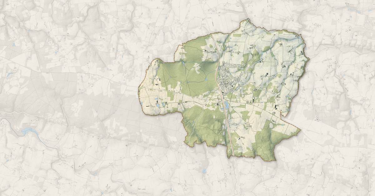 Portrait cartographique de Colpo : relief, eau, forêts, bâti et voies, calculés à partir des données de l'IGN