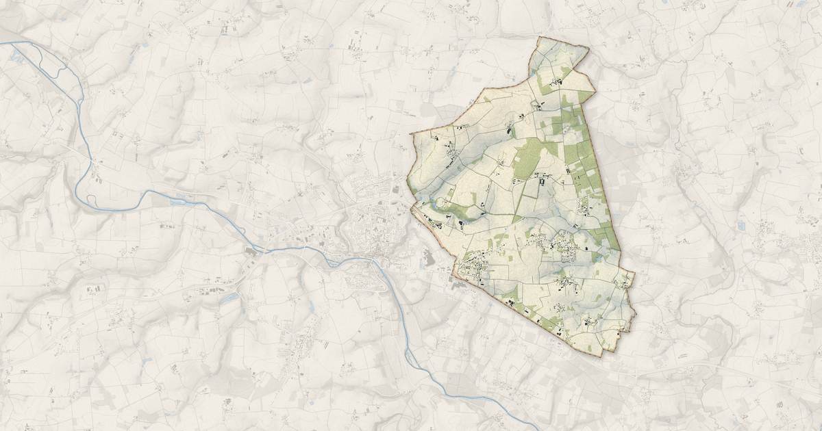 Portrait cartographique de La Croix-Helléan : relief, eau, forêts, bâti et voies, calculés à partir des données de l'IGN