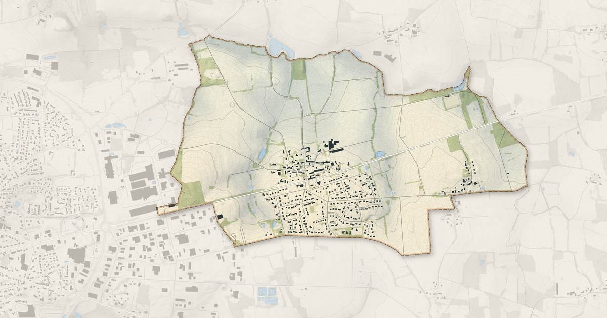 Portrait cartographique de Gourhel : relief, eau, forêts, bâti et voies, calculés à partir des données de l'IGN