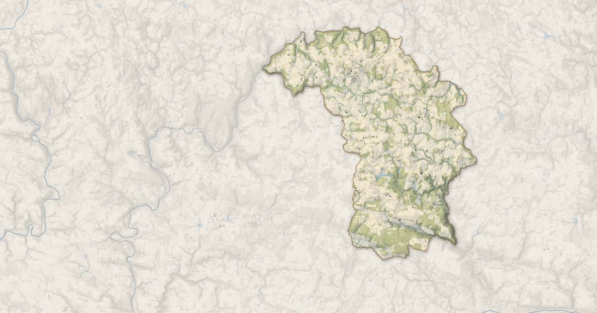 Portrait cartographique de Inguiniel : relief, eau, forêts, bâti et voies, calculés à partir des données de l'IGN
