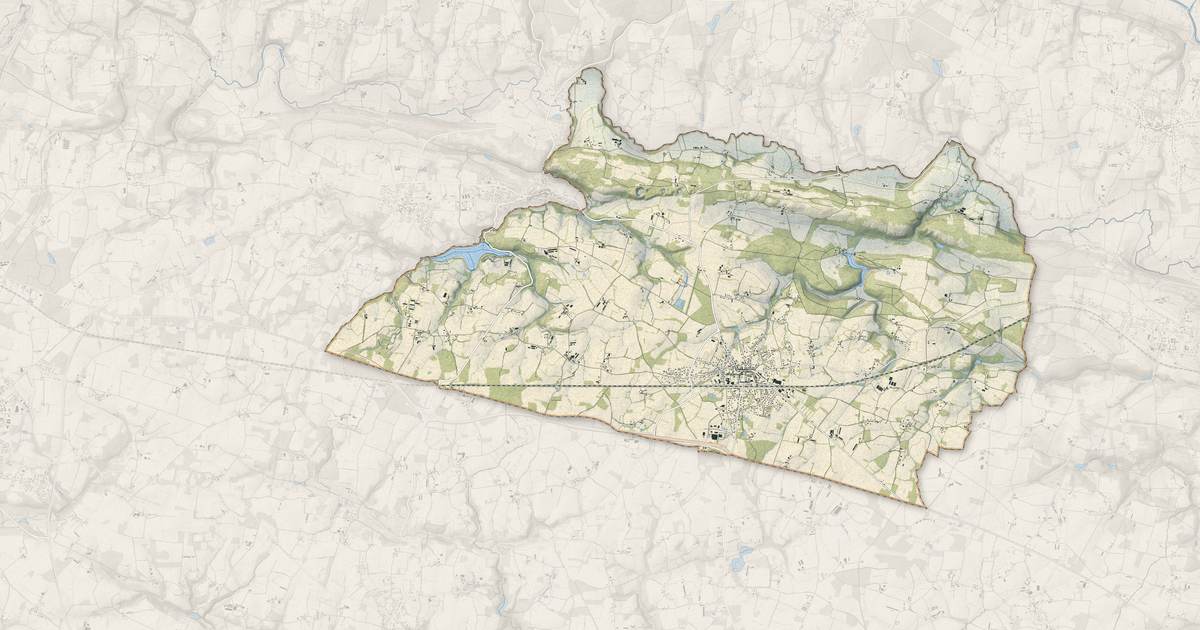 Portrait cartographique de Malansac : relief, eau, forêts, bâti et voies, calculés à partir des données de l'IGN