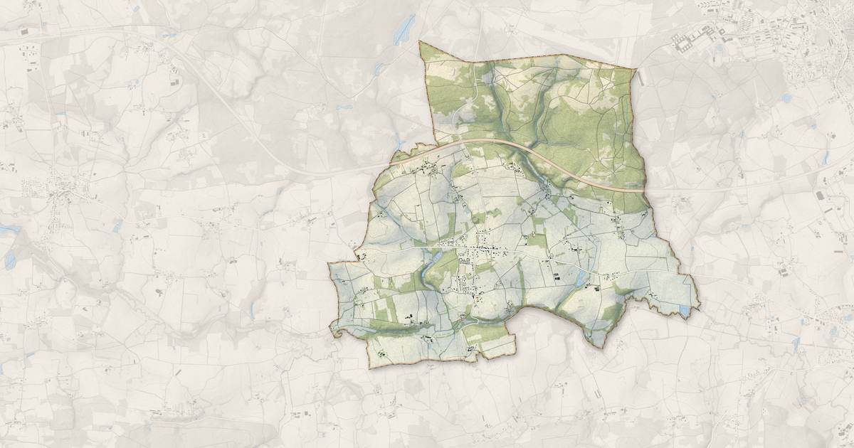 Portrait cartographique de Porcaro : relief, eau, forêts, bâti et voies, calculés à partir des données de l'IGN