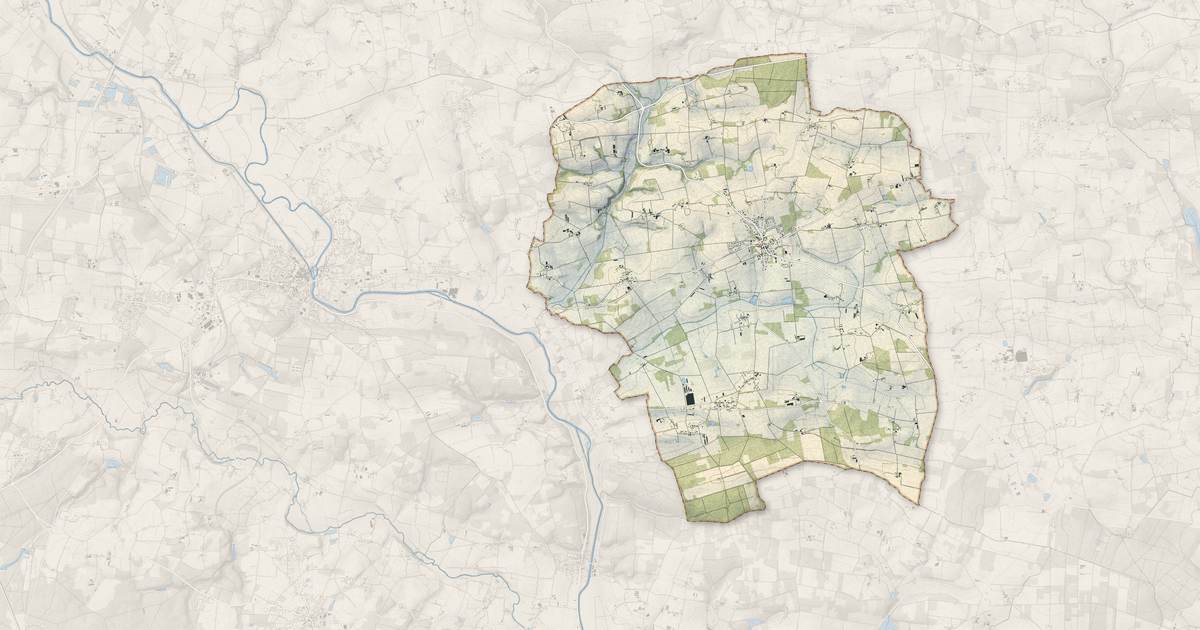 Portrait cartographique de Ruffiac : relief, eau, forêts, bâti et voies, calculés à partir des données de l'IGN