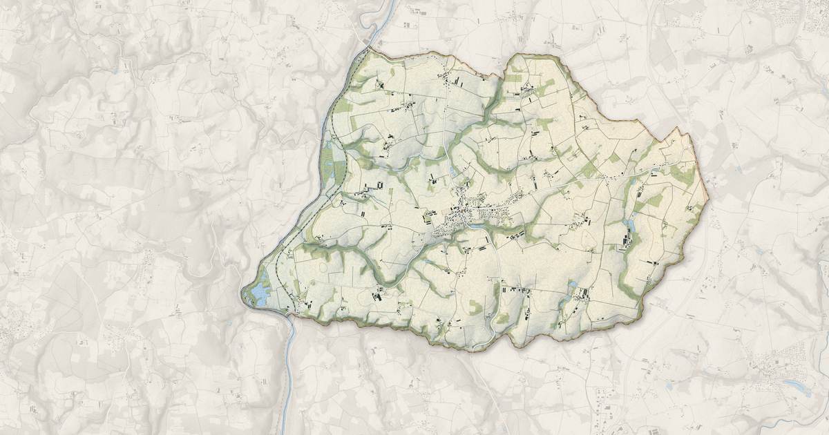 Portrait cartographique de Saint-Barthélemy : relief, eau, forêts, bâti et voies, calculés à partir des données de l'IGN