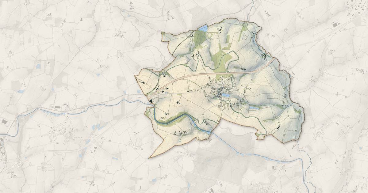 Portrait cartographique de Saint-Gonnery : relief, eau, forêts, bâti et voies, calculés à partir des données de l'IGN
