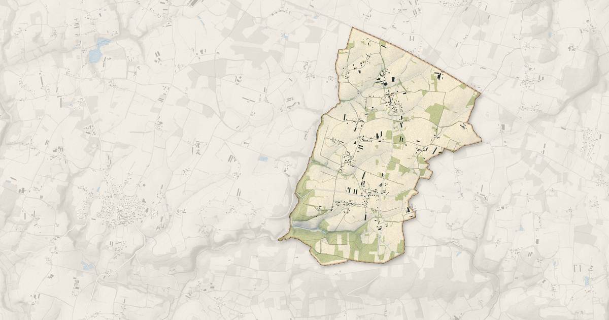 Portrait cartographique de Saint-Gorgon : relief, eau, forêts, bâti et voies, calculés à partir des données de l'IGN